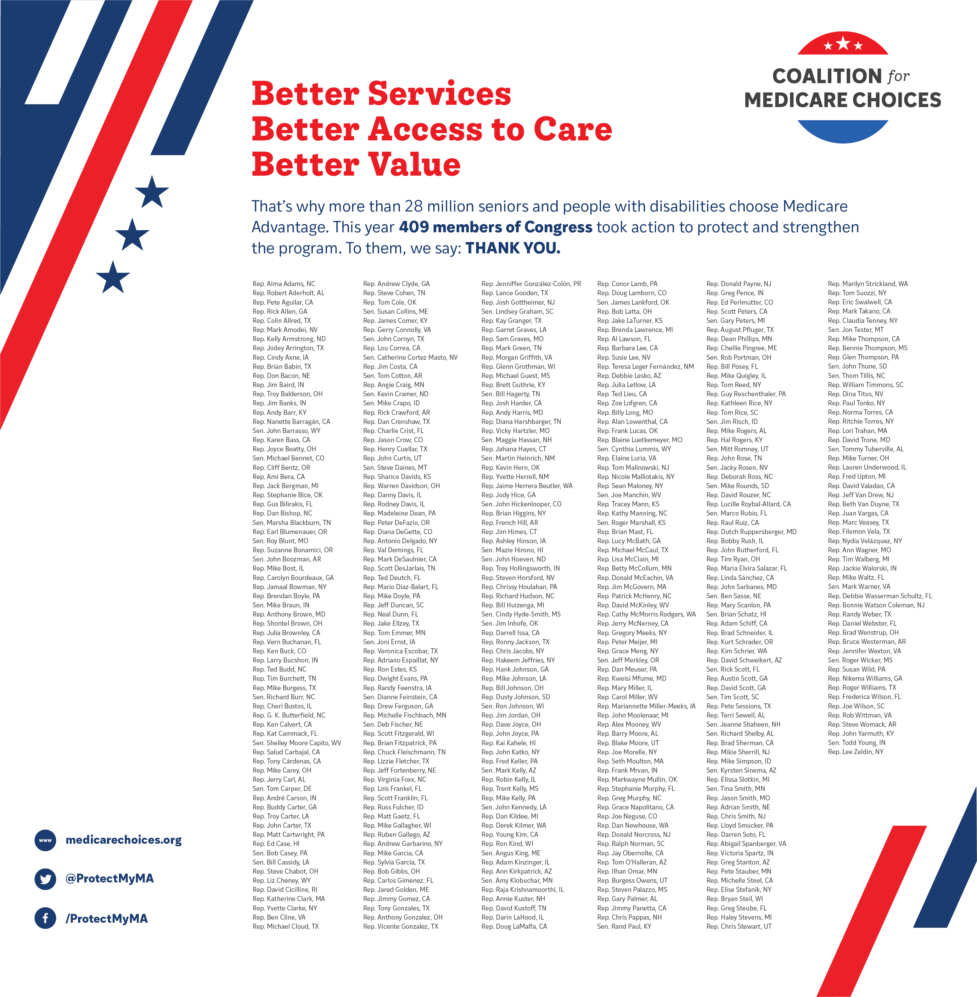 Thank You to 409 Medicare Advantage letter congressional signers