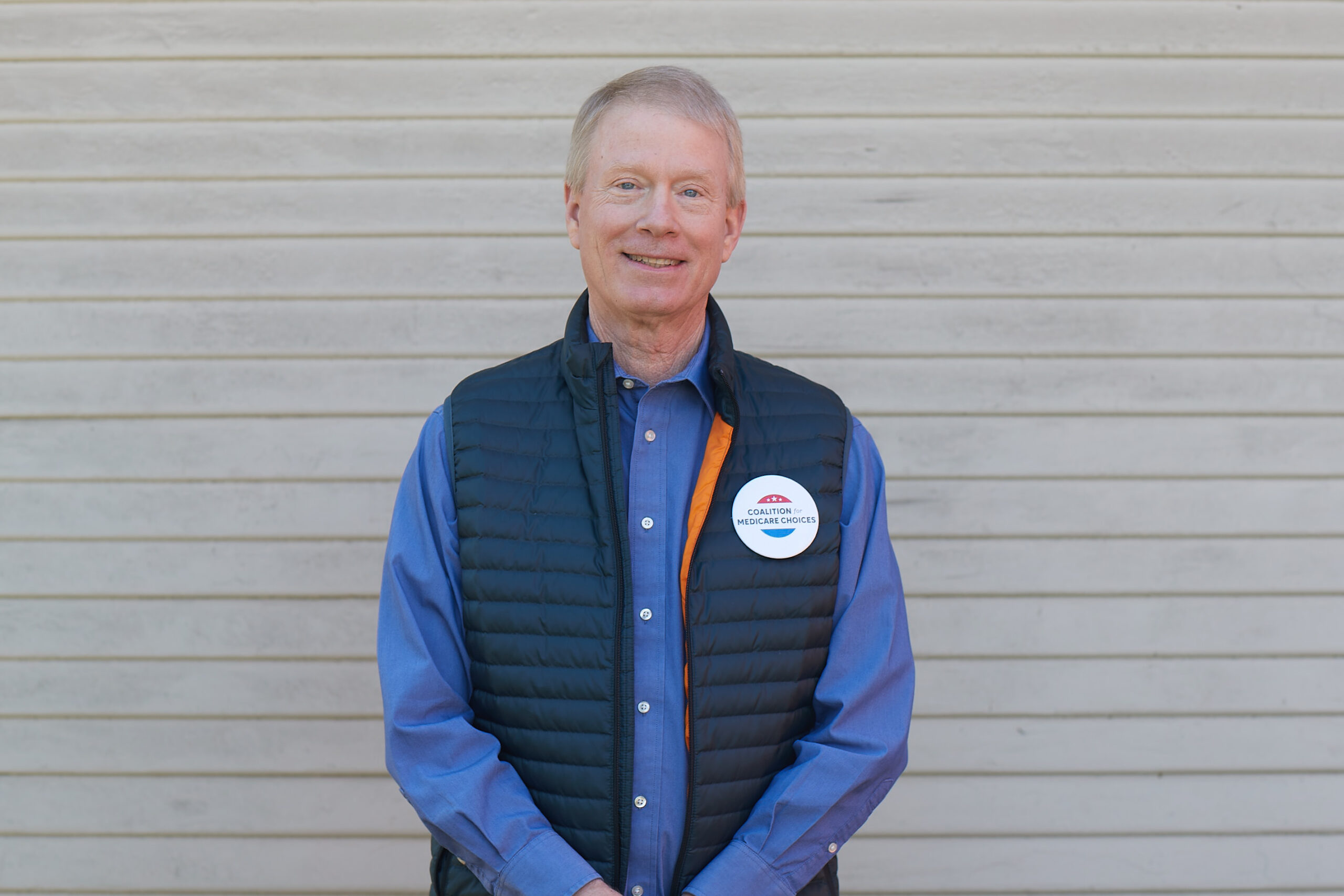 A Medicare Advantage–enrolled senior posing for the camera